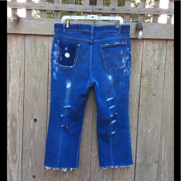VINTAGE LEVI’S DISTRESSED PRAIRIE JEANS! SZ L - Picture 5 of 12
